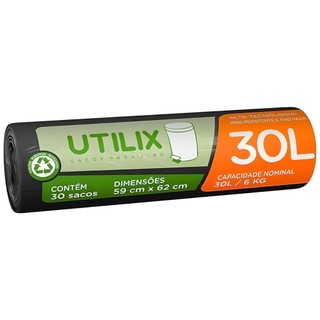 Saco Para Lixo Preto 30L 30un - Utilix em Oferta na Shopee