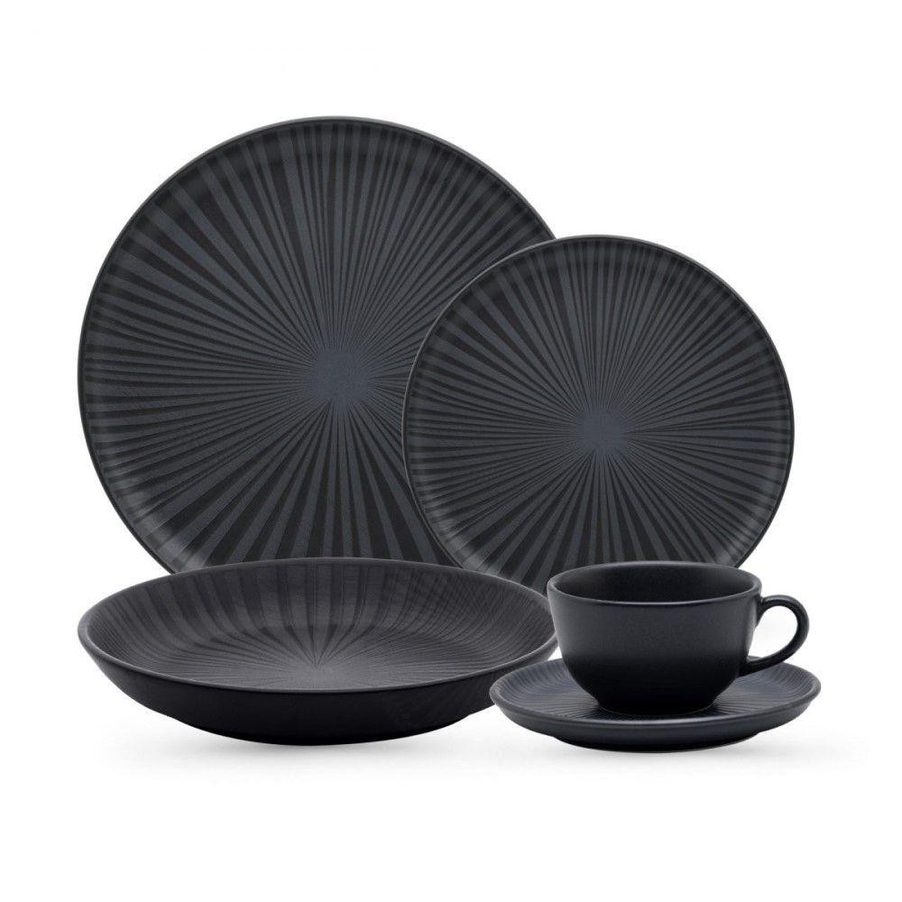 Aparelho de Jantar 30 Peças Flat Onix Oxford em Oferta na Shopee