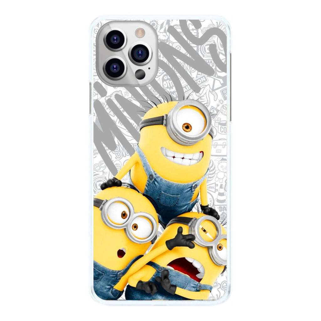 Capinha Minions Minion fundo Preto e Branco Capa de Celular