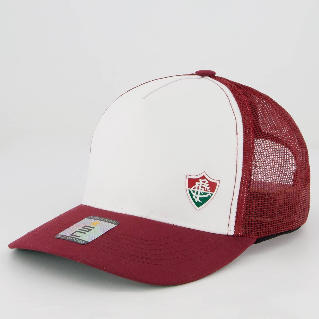 Boné Fluminense Trucker Branco e Bordô em Oferta na Shopee