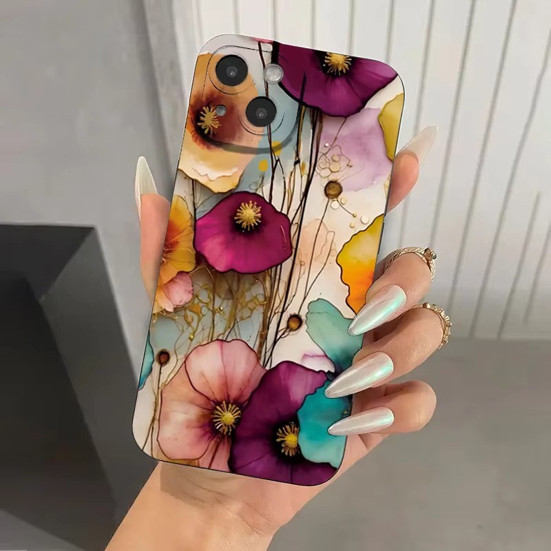 Capa De Telefone Para Samsung A15 A25 A55 A54 A25 A05 A05S A35 Silicone Macio Colorida A34 A14 A52 A52S A53 A73 A33 A72 A23 A13 A32 A51 A71 Com Padrão Floral Vintage