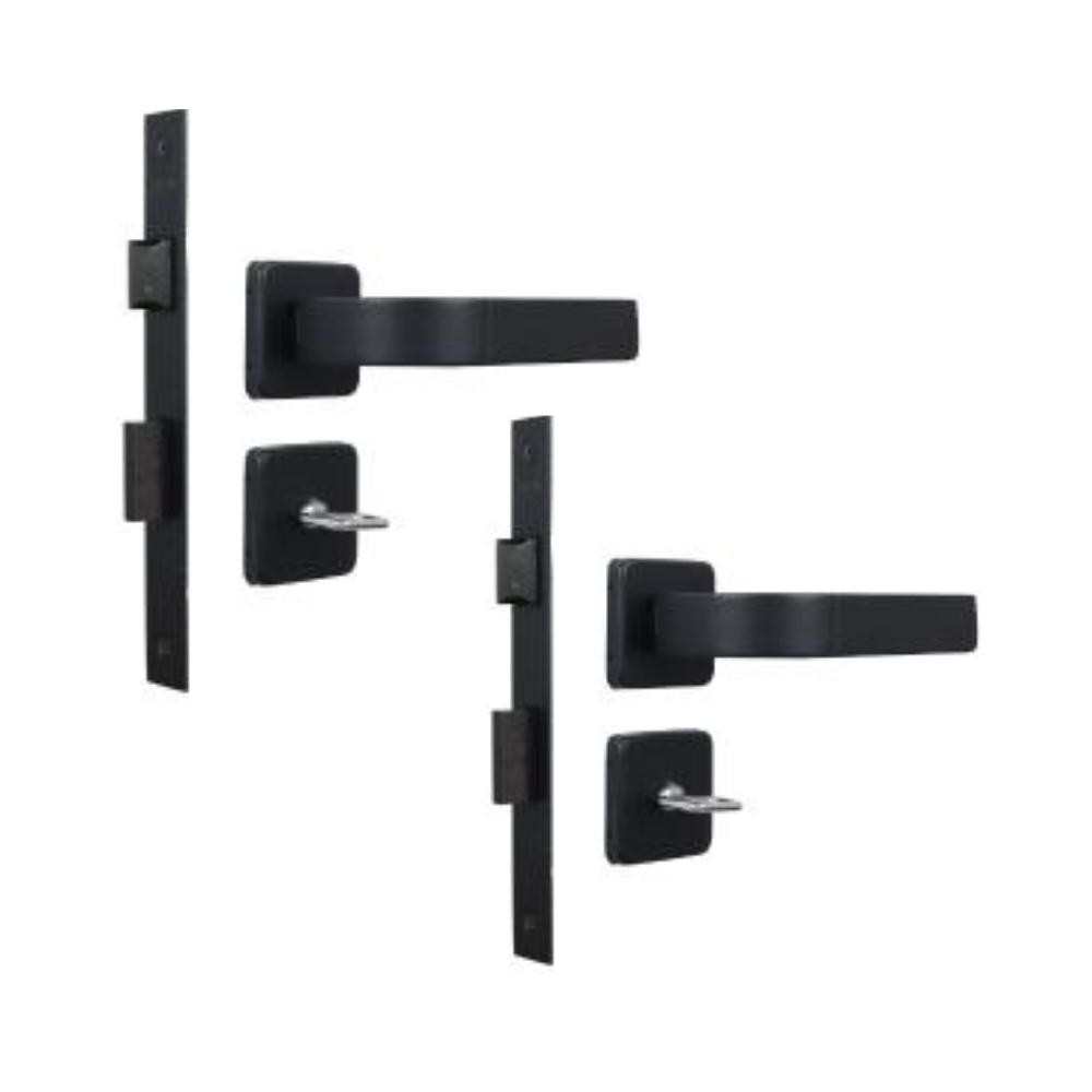 Kit 2 Fechaduras Banheiro Roseta Módena Preto Fosco MGM 40mm em Oferta na Shopee