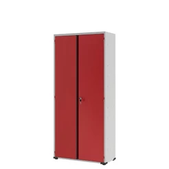 Armário de Aço 2 Portas Multiuso Organizador Escritorio 3 Prateleiras EA303 Vermelho