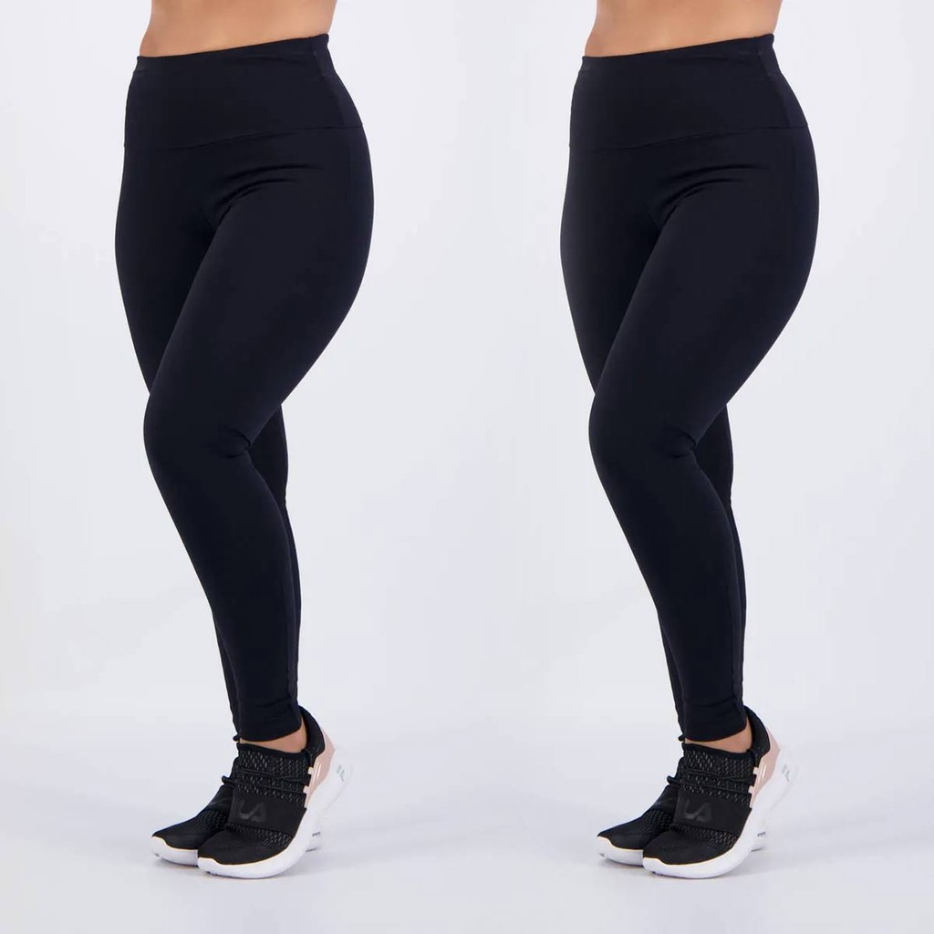 Kit de 2 Calças Legging Costa Rica Feminina Preta em Oferta na Shopee