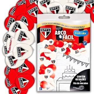 KIT ARCO FACIL DE BALOES SAO PAULO FC  n°9 48 UN + 1 FITA ARCO  FESTCOLOR em Oferta na Shopee