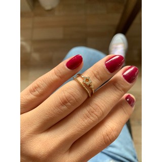 Anéis Anel duplo modelo falange Estrela Star folheado a ouro