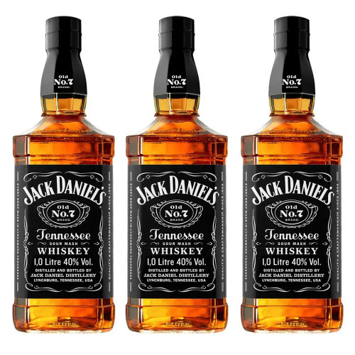 Jack Daniels Old No. 7 Tennessee Whiskey 1L 3 Unidades