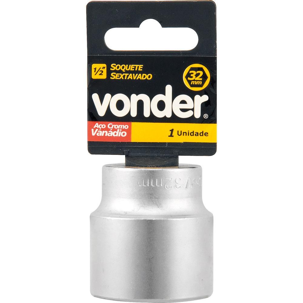 Soquete sextavado enc 1/2" 10mm curto vanád. Vonder em Oferta na Shopee
