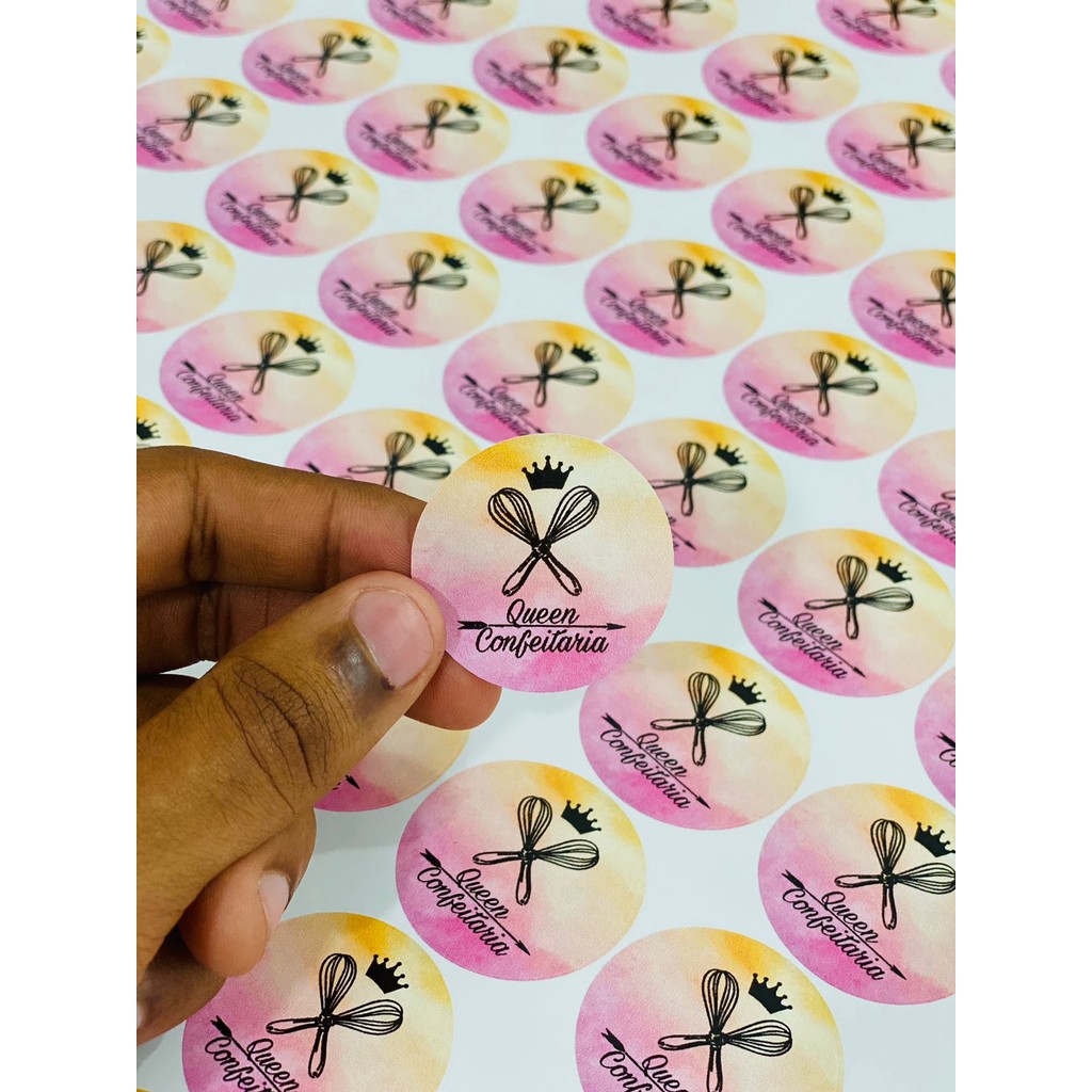 1.000 Etiquetas Adesivas 4x4 Personalizados Vinil Prova d'agua