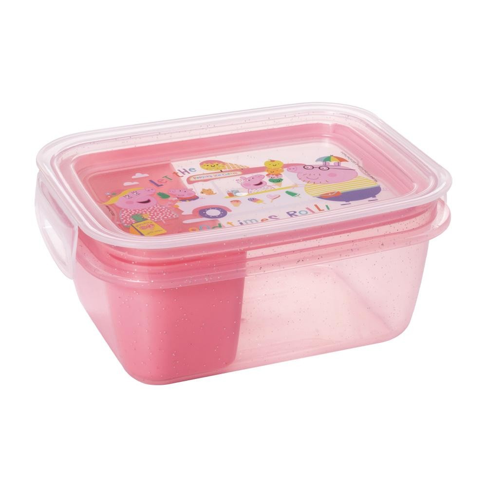 Marmita Hermética Peppa Pig com Divisória Lancheira Plasútil - Home & Living