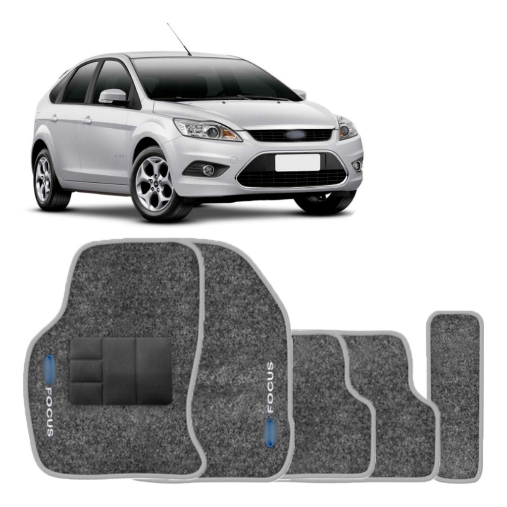 Kit de tapetes 5 peças específico Focus 2009 10 2011 Carpete Gafite