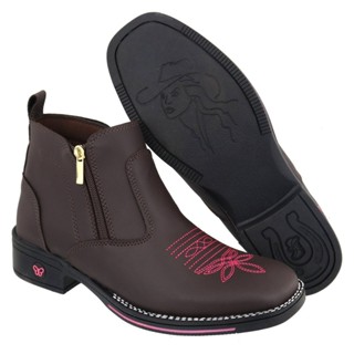 Bota Texana Feminina Cano Curto Bico Quadrado Super conforto em Oferta na Shopee