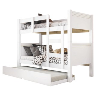Beliche Solteiro Com Cama Auxiliar Alaska Para Colchão até 0,88m Branco Conquista Móveis em Oferta na Shopee
