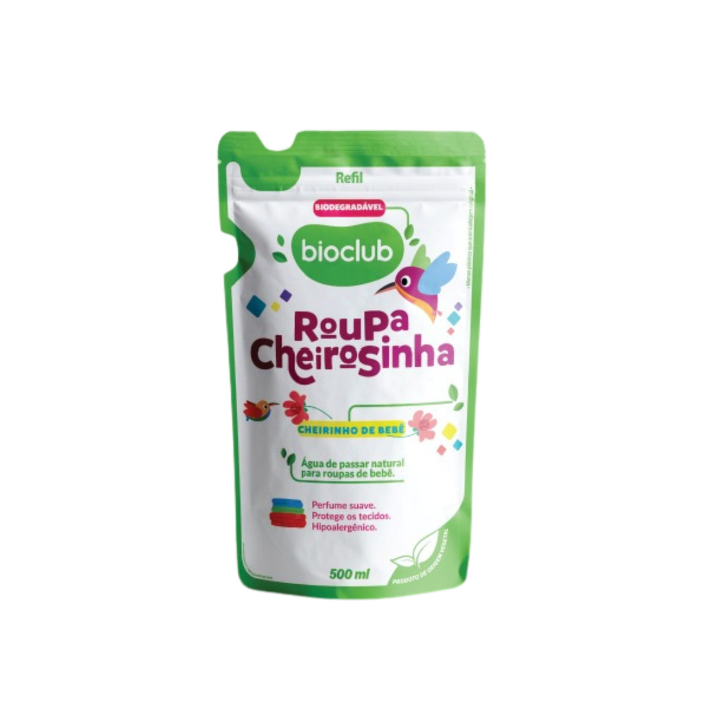 REFIL Roupa Cheirosinha Cheirinho de Bebê Bioclub® 500ml - Água de Cheiro de Passar