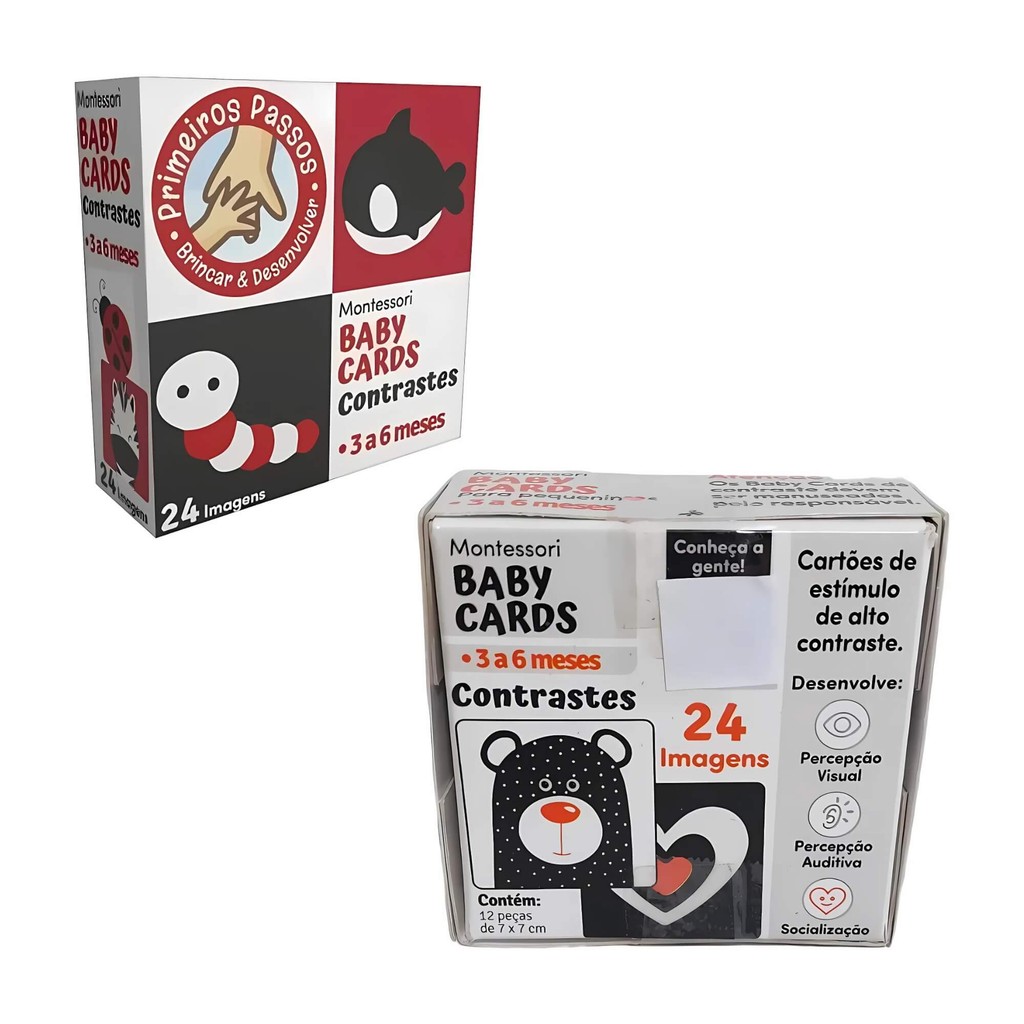Cartões de Estímulos de Alto Contraste Montessori Baby Cards To Go 3 - 6 Meses Cooper Fun - 00160 em Oferta na Shopee