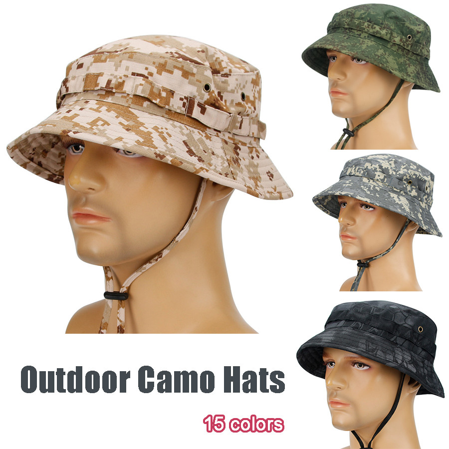 Gorro Camuflado De Aba Redonda Chapéu De Pescador Ao Ar Livre em Oferta na Shopee