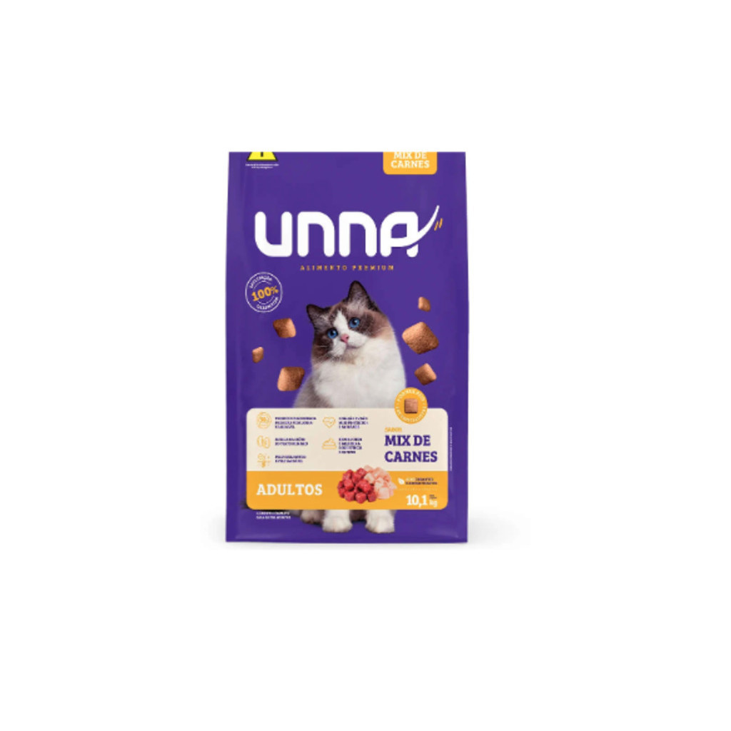 Ração Unna Para Gatos Adultos Mix de Carnes 10.1 kg