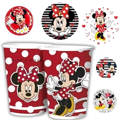 8~40 COPO PAPEL FESTA MINNIE MOUSE VERMELHO 180ML REGINA (CHOCO)