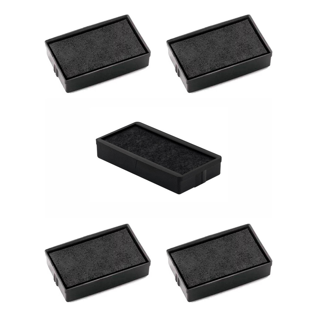 Kit 5 Refil Almofada Preto Carimbos Automáticos - 14x38mm