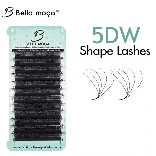 Cílios Bella Moça W5D Curv. D PRETO 0,07mm em Oferta na Shopee