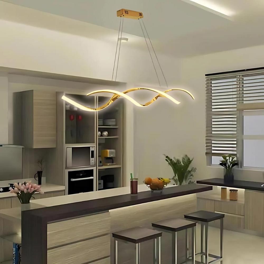 Lustre Pendente Led De Teto Para Sala Quarto Moderno Espiral Helix DNA Bivolt 3 Em 1 em Oferta na Shopee