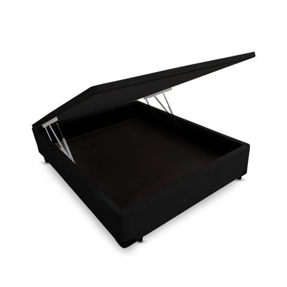 Cama Box Baú Viúva Homequeen Suede Preto 41x128x188