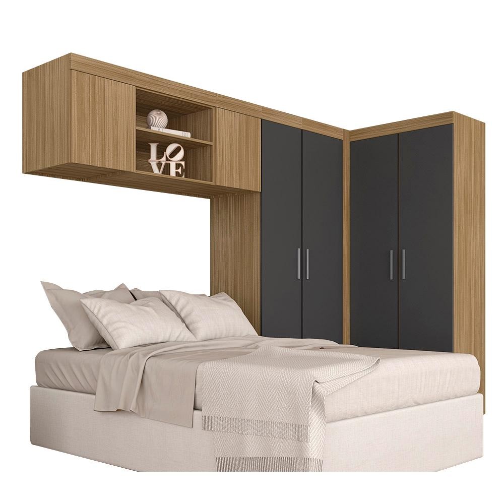 Guarda Roupa Casal Modulado Luana Boreal/grafite - Móveis Arapongas em Oferta na Shopee