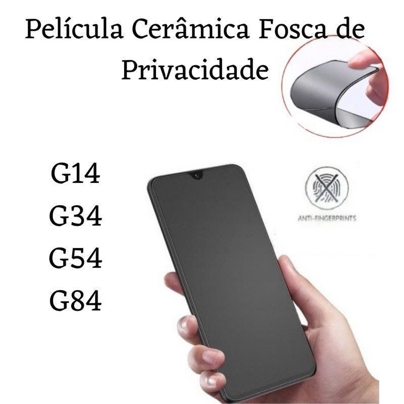 Kit de Película Motorola Cerâmica Fosca Privacidade X-MART Para Moto G34 G7 G84 