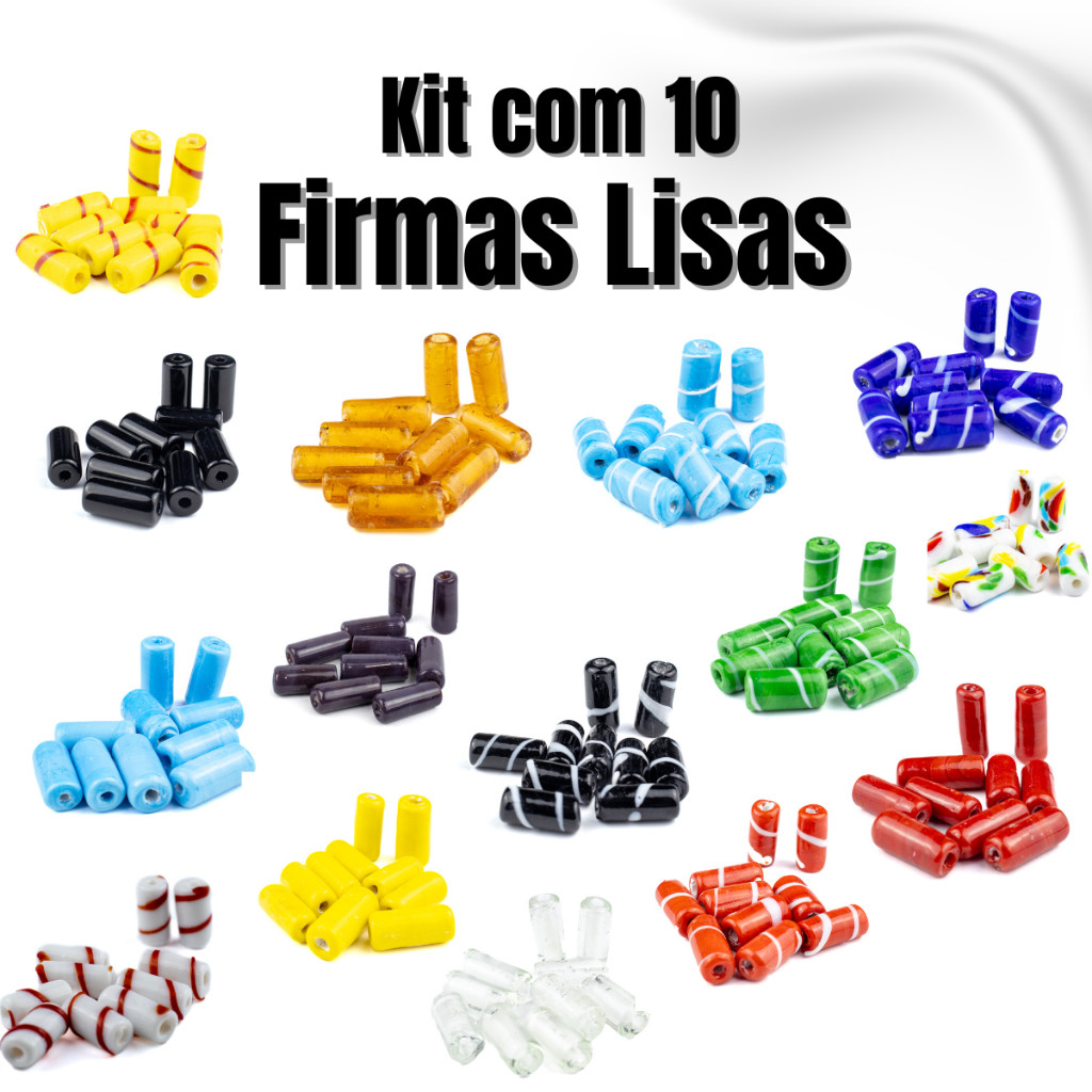Kit com 10 Firmas Lisas 22 mm - Diversas Cores