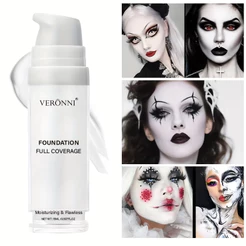 Base Líquida Branca Pura VERONNI Para Cosplay , Maquiagem De Palco , Corretivo De Longa Duração , Ajustador De Branco Pu