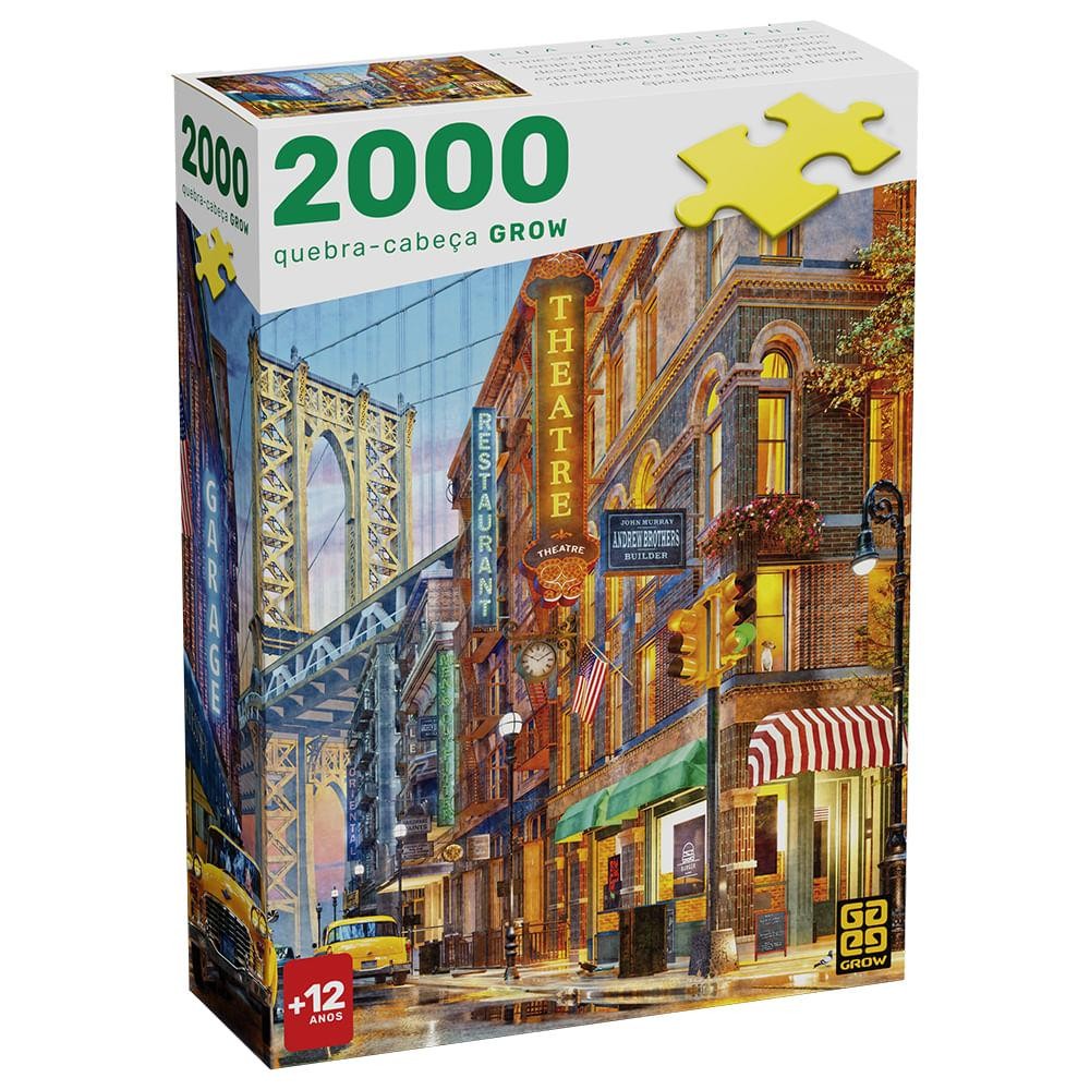Quebra-cabeça 2000 peças Rua Americana em Oferta na Shopee