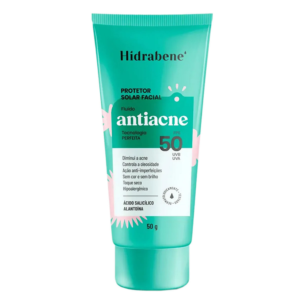 Hidrabene Protetor Solar Antiacne FPS50 50g em Oferta na Shopee