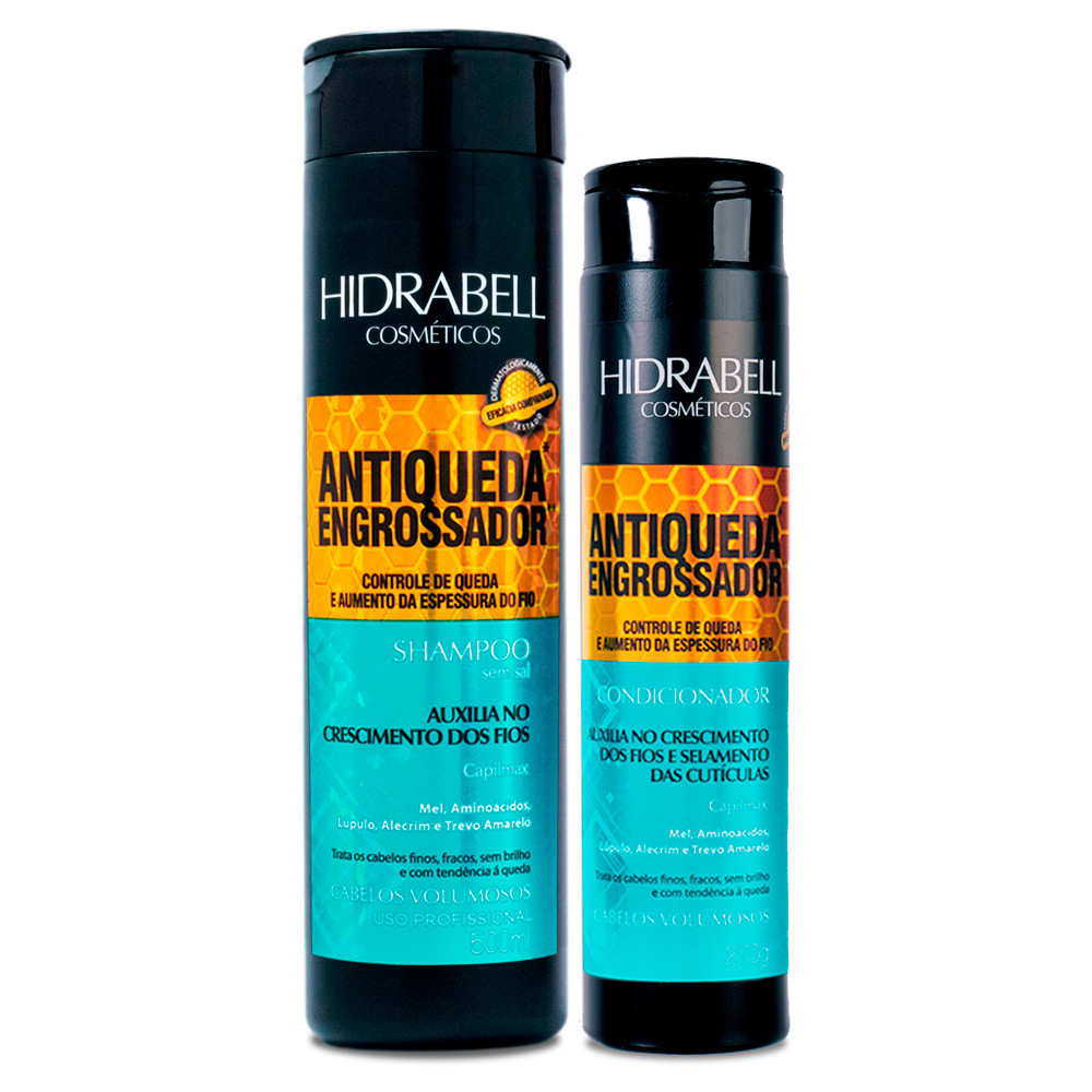 Kit Antiqueda Engrossador Shampoo 500ml + Condicionador 270g Densidade e Crescimento Hidrabell