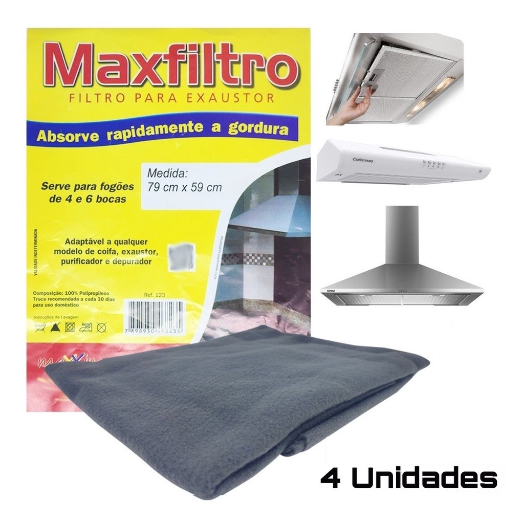 Imagem 4 Filtro Depurador Exaustor Coifa Sugar Manta Tamanho Universal