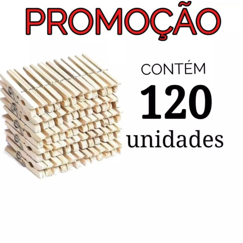 Prendedor pregador de madeira 120 peças