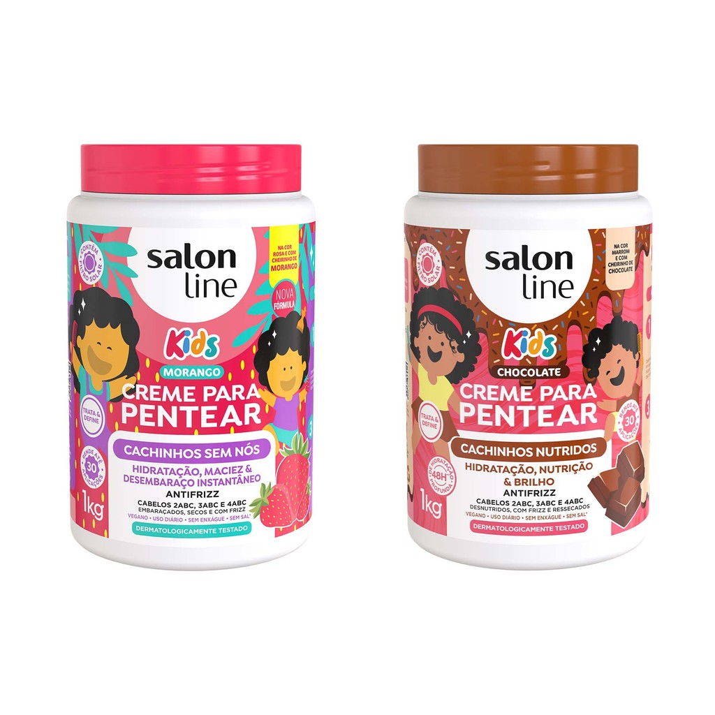 Kit Creme para Pentear Morango com Chocolate - Mom & Baby