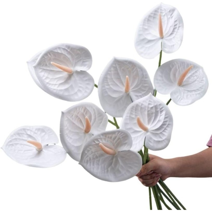 Flores Artificiais De Antúrio De Lírios De 60 Cm Flor Falsa De Toque Real Para Arranjo De Peças Centrais De Mesa Decoraç