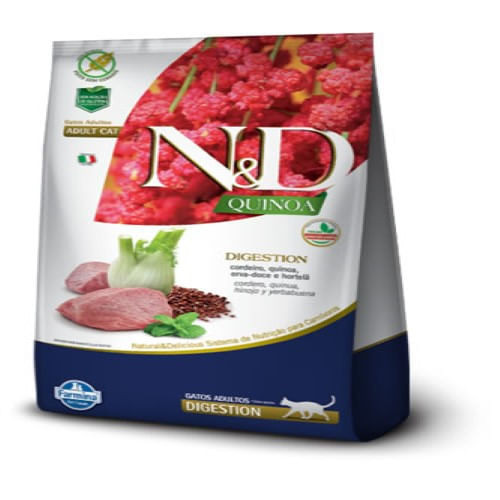 Ração Farmina N&D Quinoa Digestion para Gatos Adultos sabor Cordeiro 7,5kg