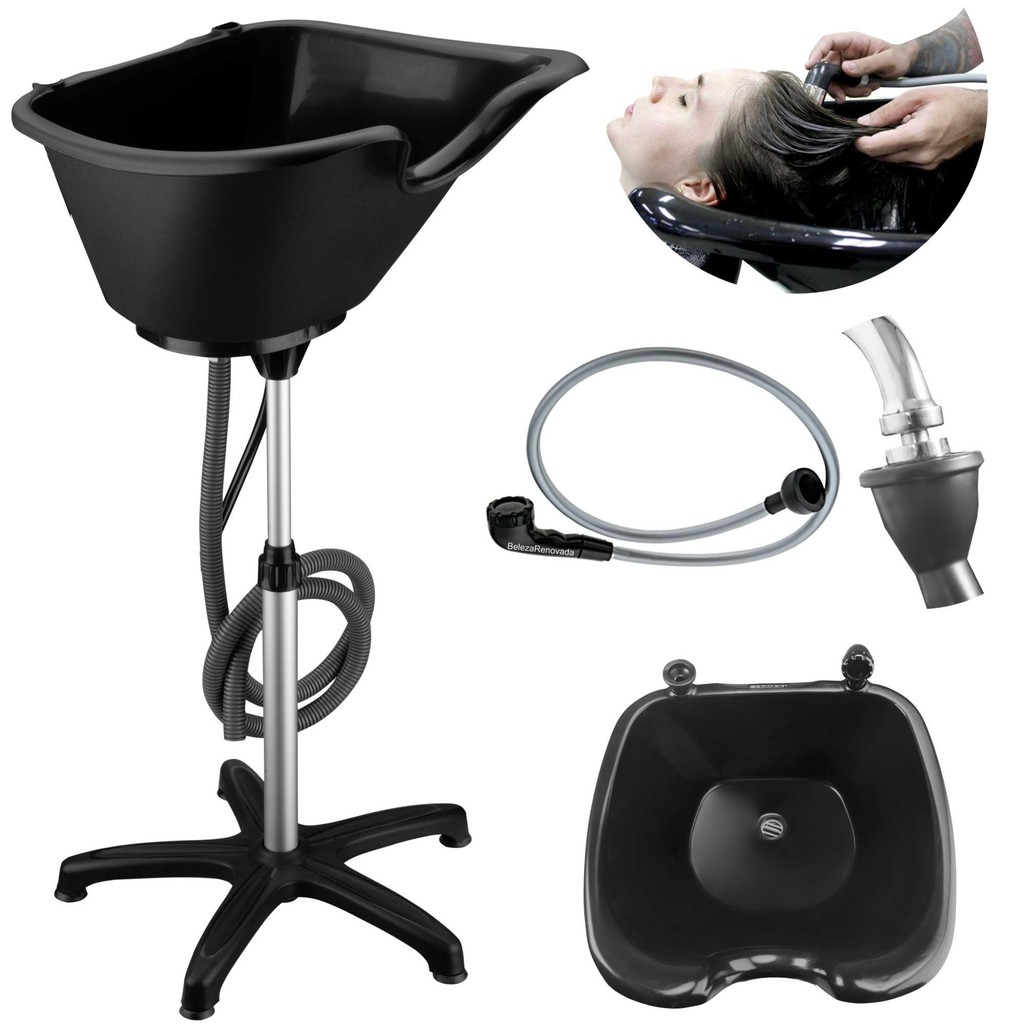 Lavatório Portátil com Ducha para Salão de Beleza Cabeleireiro Estética Prático Leve Ajustável Profissional - Beauty