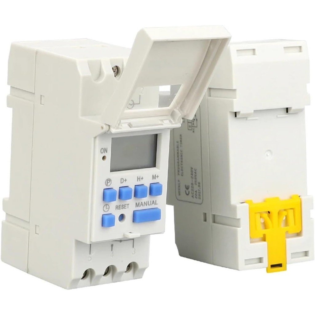 Timer Programável 16A DIN Rail - 220V/110V AC Controle Automático para Iluminação, Motores e Eletrodomésticos