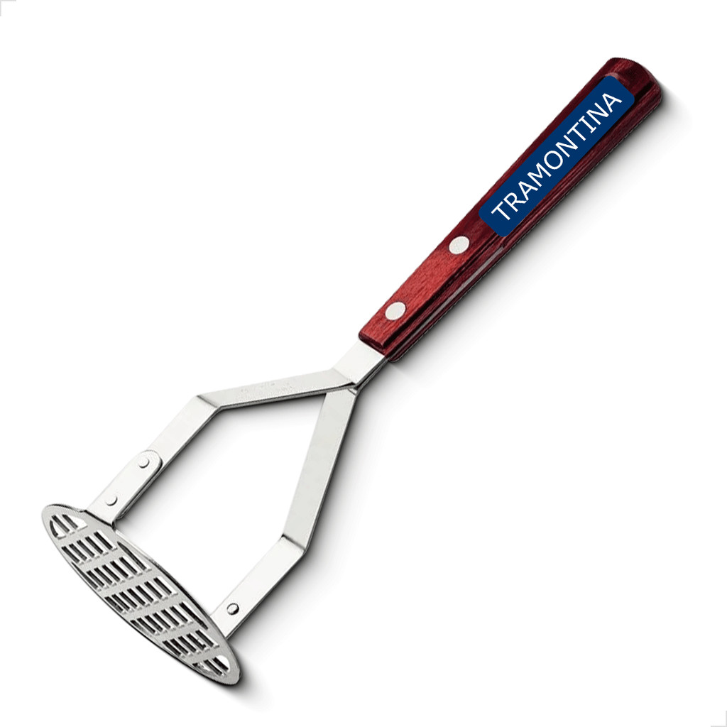 Amassador De Batatas E Feijão Tramontina Cabo Em Madeira Tratada Polywood Castanho ELâmina Aço Inox em Oferta na Shopee