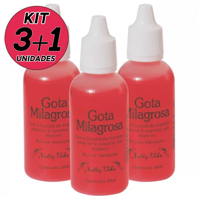 Kit 04 Gota Milagrosa Para Pés - Combate Rachadura & Ressecamento - 30ml