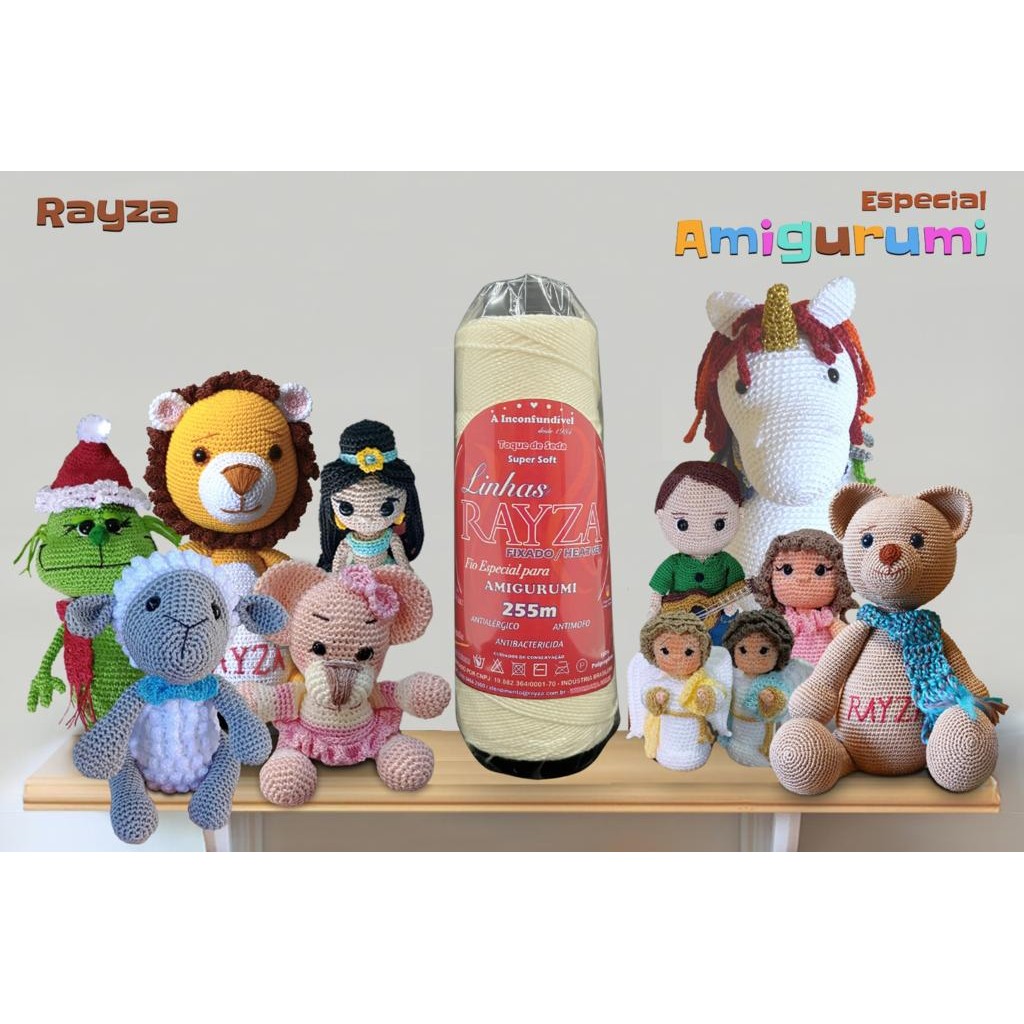 Linha RAYZA Amigurumi - Ideal para Crochê e Amigurumi - Tex 288 - Cor 020 Manteiga