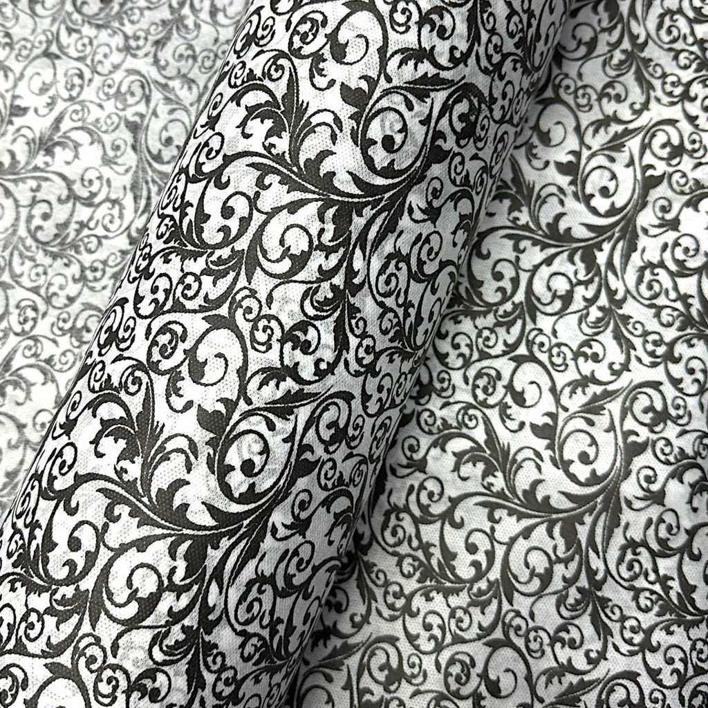 Tnt Estampado Arabesco Preto Branco 1m x 1,40m