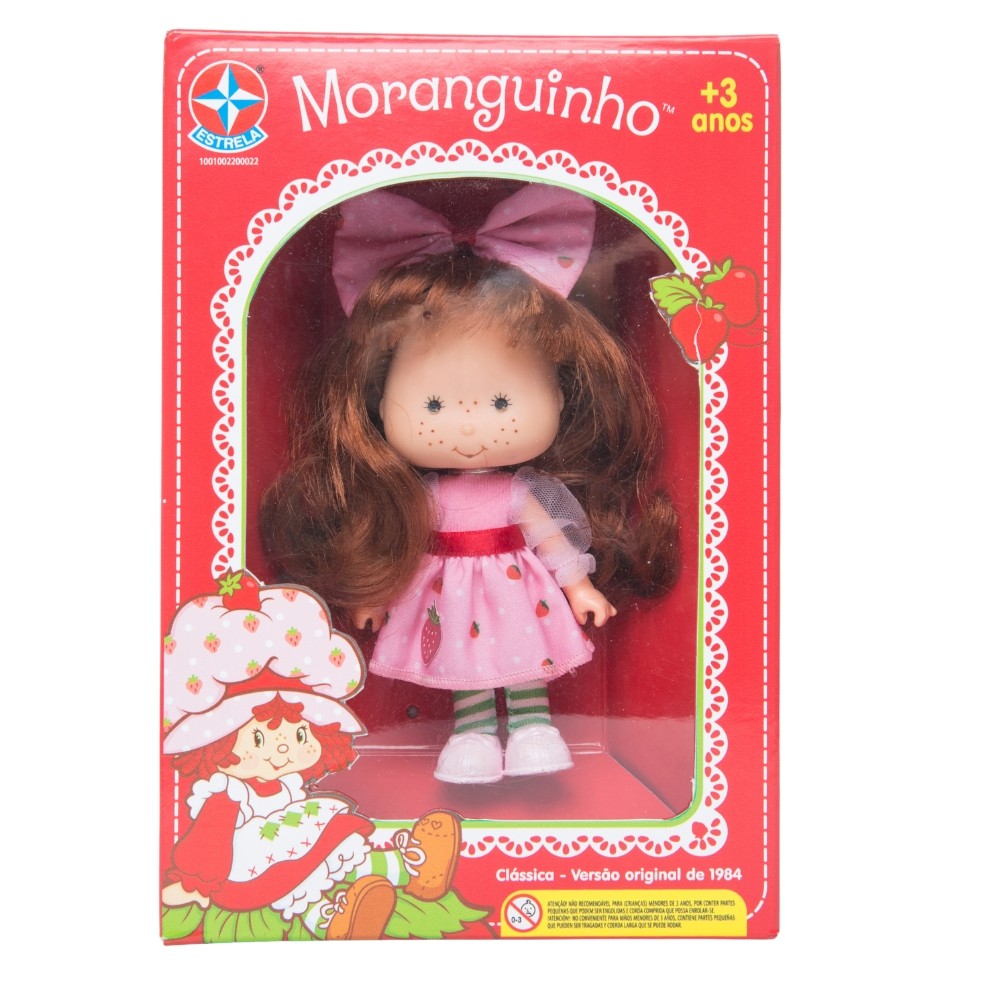 BONECA MORANGUINHO ESTRELA CLÁSSICA 80 ANOS COM CHEIRO MORANGO VERSÃO ORIGINAL 1984 BRINQUEDO FRUTA