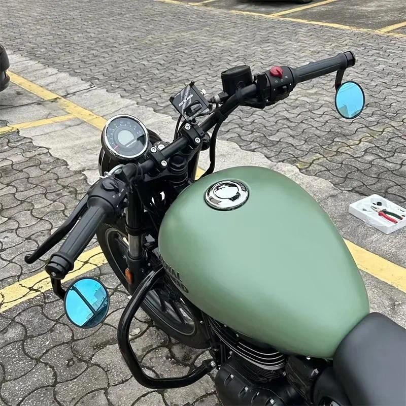 Para Royal Enfield Bullet/Meteor/Classic 350 500 Interceptor 650 CNC Motocicleta Lateral Ajustável Bar End Espelhos Retr em Oferta na Shopee