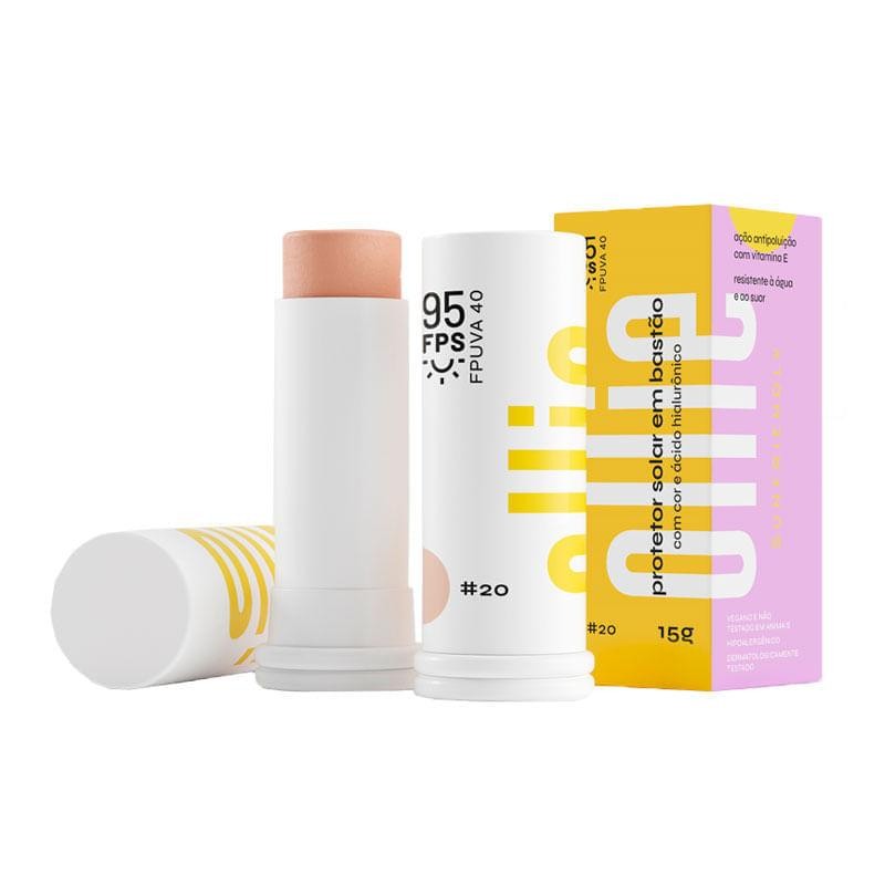 Protetor Solar Facial em Bastão Ollie FPS95 Cor #20 15g em Oferta na Shopee
