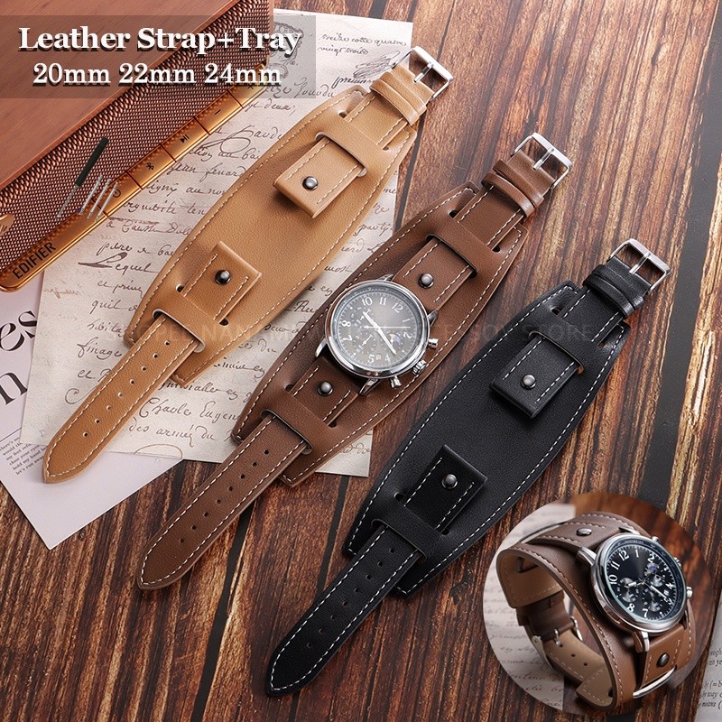 20mm 22mm 24mm Retro Couro Do Plutônio Bund Pulseira De Relógio Universal Pulseiras Com Esteira Base Bandeja Masculino F em Oferta na Shopee
