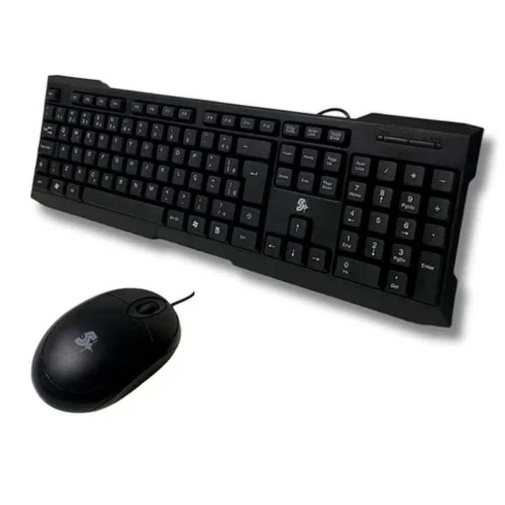 Kit Teclado E Mouse C/ Fio Office Kc-500 Preto