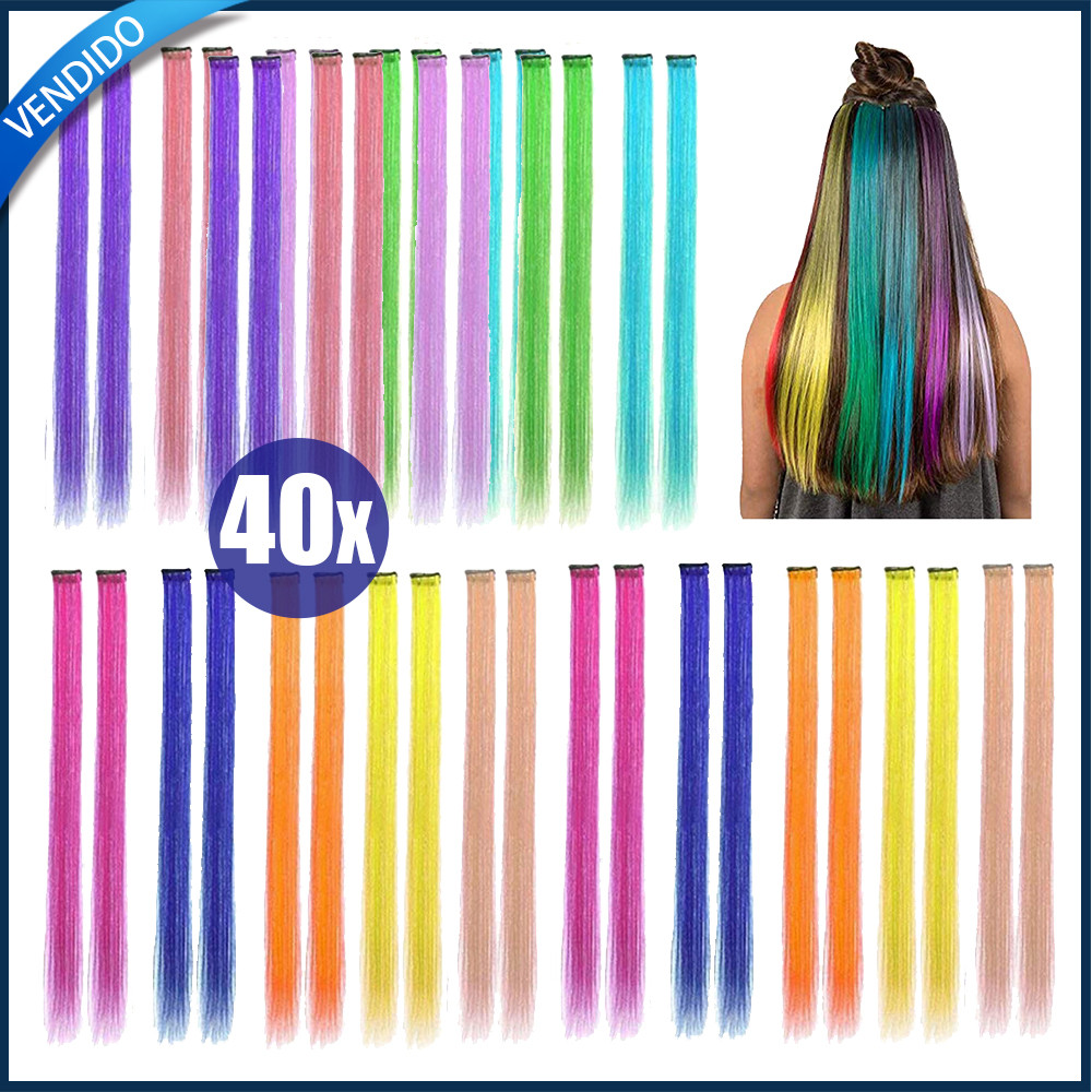 40x Peça de peruca Patch de orelha pendurada Extensões de cabelo coloridas Peça de tintura de orelha pendurada